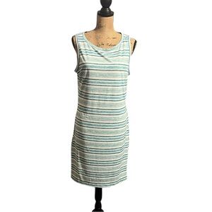 Columbia Striped Sleeveless Dress - Blue and White Omni-Shade 50 UPF